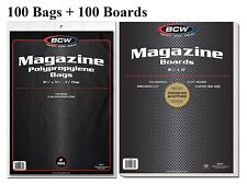 100 BCW Magazine Bags & Boards Archival Best Comic Storage Acid Free Long Term picture