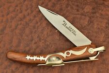 VINTAGE OKAPI MADE IN SOUTH AFRICA WOOD MOON & STARS BUSH KNIFE CARBON STEEL picture