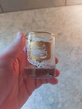 Vintage Apothecary Pharmacy RX Barware Shot Glass Gold Logo MCM Measuring Mark picture