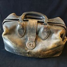 Antique Schell Top Grain Leather Satchel Doctors Bag Medical Numbered Marked picture