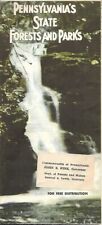 1951 Illustrated Road Map PENNSYLVANIA STATE FORESTS PARKS Skiing Fishing Golf picture