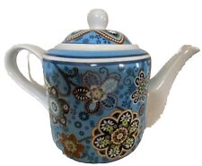VERA BRADLEY PORCELAIN  TEAPOT Coffee Flowers 6x4 Inches Blue Flowers picture