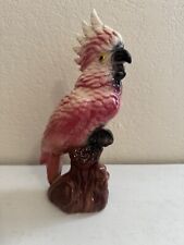 Vintage Ceramic Pink Cockatoo / Cockatiel Bird Figurine 10 1/4