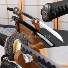 Black Japanese samurai katana sword hand forged T10 carbon steel sharpened blade picture