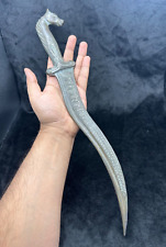 Unique Ancient Islamic Old Bronze Dagger Inlay With Silver Work Islamic Writing picture