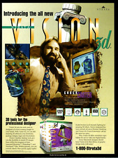 Vintage Computer Print Ad Strata Vision 3D Chuck Carter Graphics 1990s Man, Tie picture