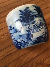 Vintage 1980s Chinese Blue & white Porcelain Hand painted Painting Pot/Jar 10