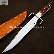 Custom Hand Forged Hell Belle's BOWIE Replica 4mm Sharpen Swedge W/Stag Handle picture