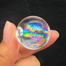 25mm 23g Natural Clear Quartz Sphere Double Sided Rainbow Crystal Ball Healing 6 picture