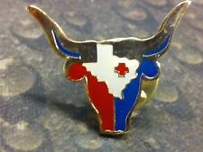 Texas Red Cross First Aid Longhorn pin badge USA Red White and Blue picture