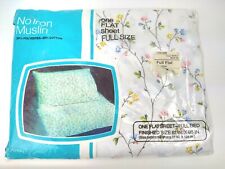Vintage New In Package JcPenney No Iron Muslin Floral Flat Full Size Sheet 81x96 picture