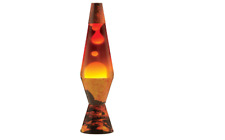 Red Volcano Lava Lamp Table Real Living Room Toy Aluminum Glass Liquid 14.5 Inch picture
