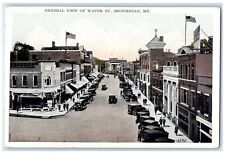 c1920's General View Of Water Street Skowhegan Maine ME Unposted Cars Postcard picture