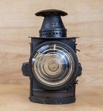 Antique Vintage Adlake Round Body Truck Automobile Lamp Lantern Black Clear Lens picture