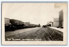 1925 St. Scene Dirt Road Cars Hugoton Kansas KS RPPC Photo Vintage Postcard picture
