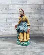 Vintage Hand Painted Ceramic Old Lady with Rope Figurine picture