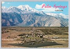 Palm Springs California Airport  Mt San Jacinto Aerial View Postcard picture
