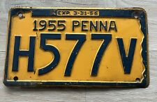 1955 pennsylvania license plate PENNA number H 577 V picture