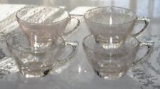 Vintage Mid Century Modern Pink Scribble Cups Set of 4 Teacup Coffee picture