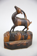 Vintage Mid Century Sculpture Antelope Gazelle Deer Elk Figure Hand Carved horns picture