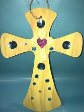 Spring Holiday easter Yellow wooden bead Cross picture