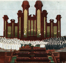 Inside View Great Mormon Tabernacle Organ Choir  Salt Lake City Utah Postcard A9 picture