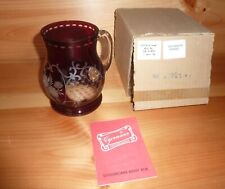 Vtg Egermann Bohemia Etched Engraved Czech Beer Stein Mug Box Christmas Gift picture
