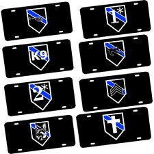 Law Enforcement Thin Blue Line Shield Units, Ranks and More License Plate picture