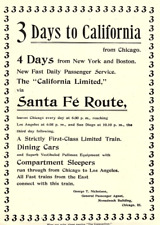 c1915 CALIFORNIA LIMITED RAILWAY SANTA FE ROUTE VINTAGE ADVERTISEMENT Z2107 picture