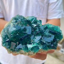 1.3lb Large NATURAL Green Cube FLUORITE Quartz Crystal Cluster Mineral Specimen picture