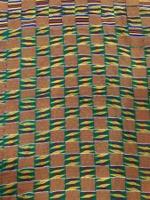 Vintage large African kente Ashanti hand woven cloth 120' X 80