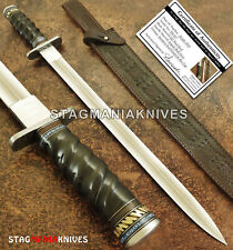 30'' Rare Hand Forged J2 Steel Hunting Dagger Combat Sword Bull Horn Handle picture