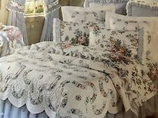 VTG Elizabeth Gray Ansley Park Full Fitted Sheet Shabby Chic Floral  Bedding USA picture