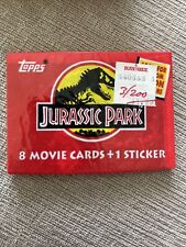 Vintage 1992 Jurassic Park Trading Cards Topps Sealed Pack 8 Cards + Sticker picture