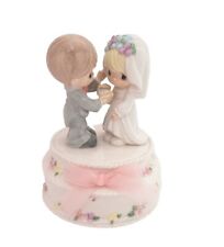 Precious Moments Wedding Cake Topper Groom Bride Couple Rare Retired Figurine picture