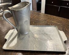 Vintage Wendell August Forge Aluminum Pinecone Pitcher and Tray picture