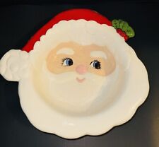 Vintage 1993 Large Santa Ceramic Bowl Plate ~ Christmas  picture
