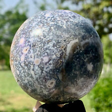 378G Natural Grape Agate Crystal Ball Reiki Healing Home Decoration Gemstone picture