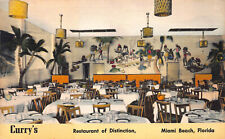 Curry's Restaurant of Distinction, Miami Beach, Florida, early linen postcard picture