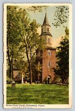 c1949 Williamsburg, Virginia VA Bruton Parish Church VINTAGE Postcard picture