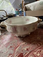limoges hand painted serving bowl rare because of different handle.  picture