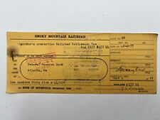1957 Smokey Mountain Railroad Canceled Check Sevierville TN picture