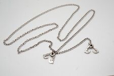 WWII Stainless Steel Army, Navy, USMC Dog Tag Chain With J-Hooks picture