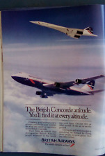 1986 British Airways Concorde Vintage Print Ad/Poster Man Cave Wall Art 80s picture