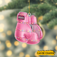 Breast Cancer Awareness Car Ornament, Breast Cancer Pink Ribbon Gloves Ornament picture