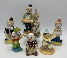 6 Cute Vintage Clown Porcelain Figurines Similar Style Adorable Lot picture