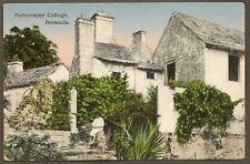 Vintage Tinted Color Postcard BERMUDA DRUG COMPANY Picturesque Cottage Unused picture