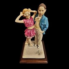 Vittorio Tessaro A.D.L. ADL Signed Dated 1988 Italy Beach Couple Statue Vintage picture