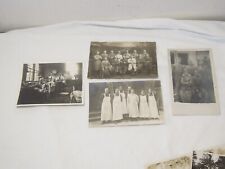 4 different Early 20th Century photos of workers office, shop, mechanics, lab picture