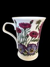Dunoon L'ete Floral Mug By Kathy Pickles England Bone China Purple Flowers 4.5” picture